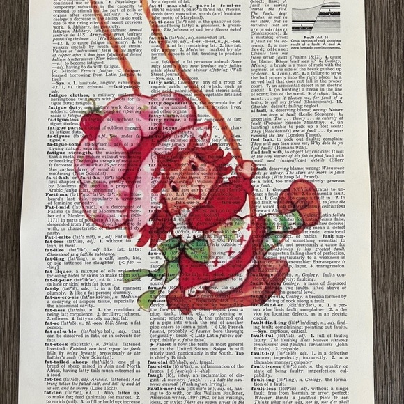 Strawberry Shortcake Themed Dictionary Art Prints - Set of 6 - Picture 7 of 7